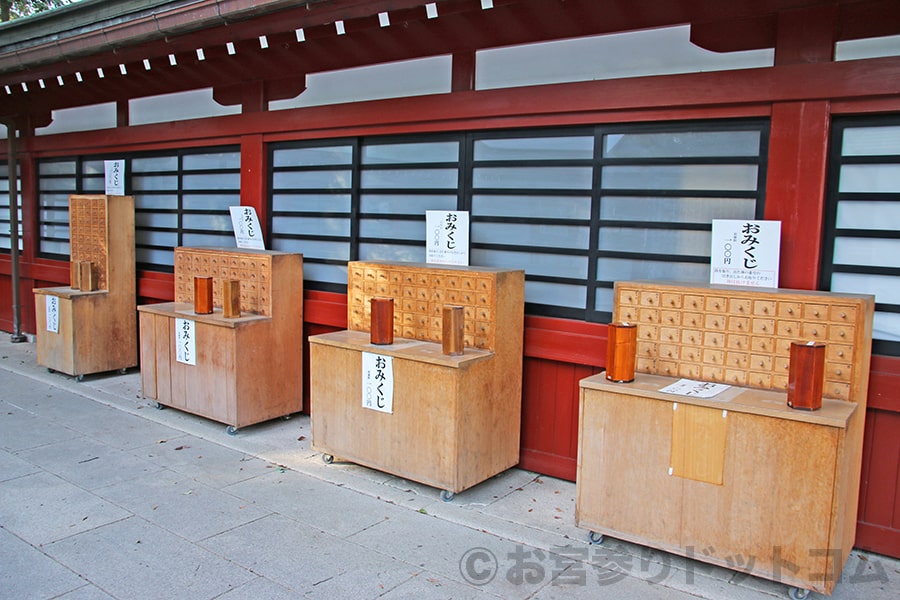 大國魂神社 中雀門裏のおみくじの様子