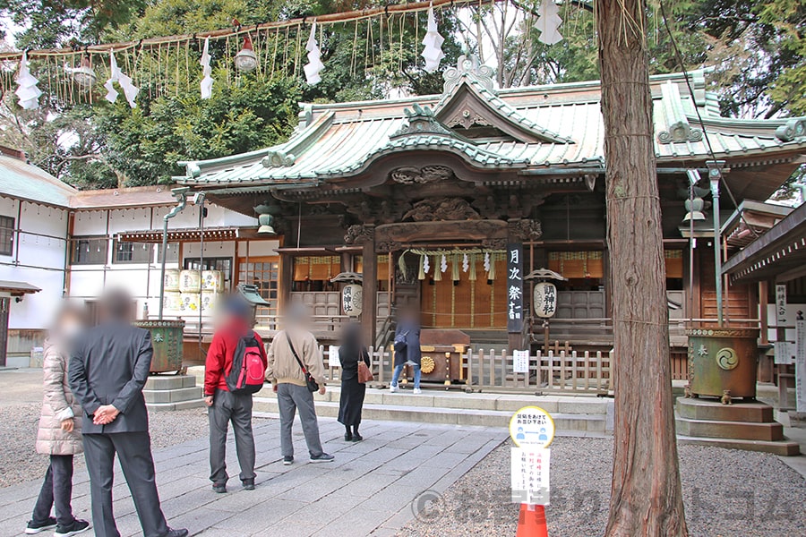 調神社 御祈祷を受ける本殿の様子